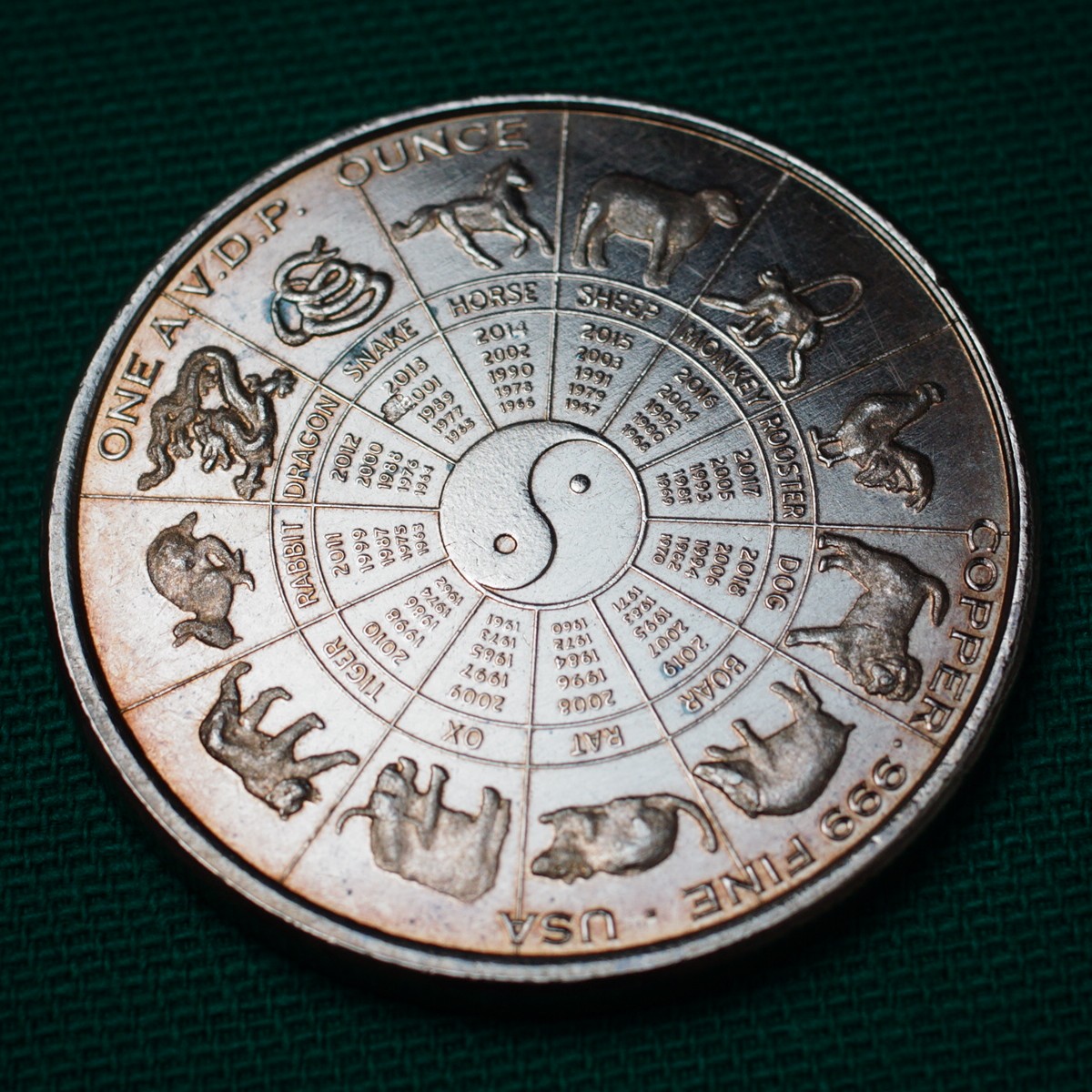 1 Onça de Cobre - Signos - USA