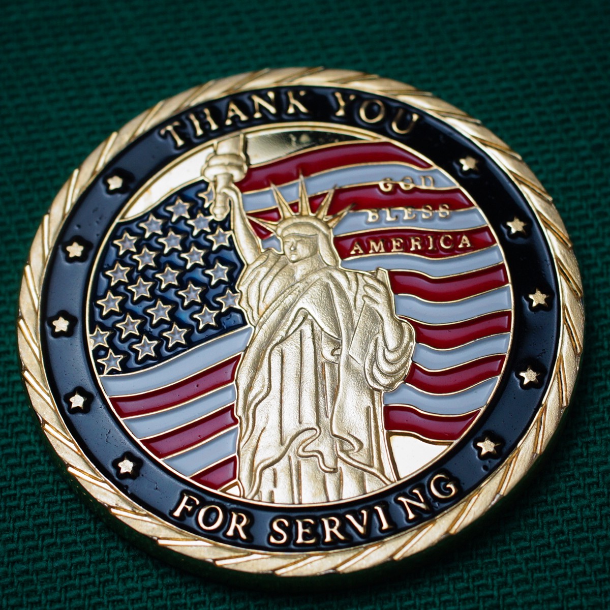 Moeda Medalha Challenge USA Veterans – Banho ouro 24k
